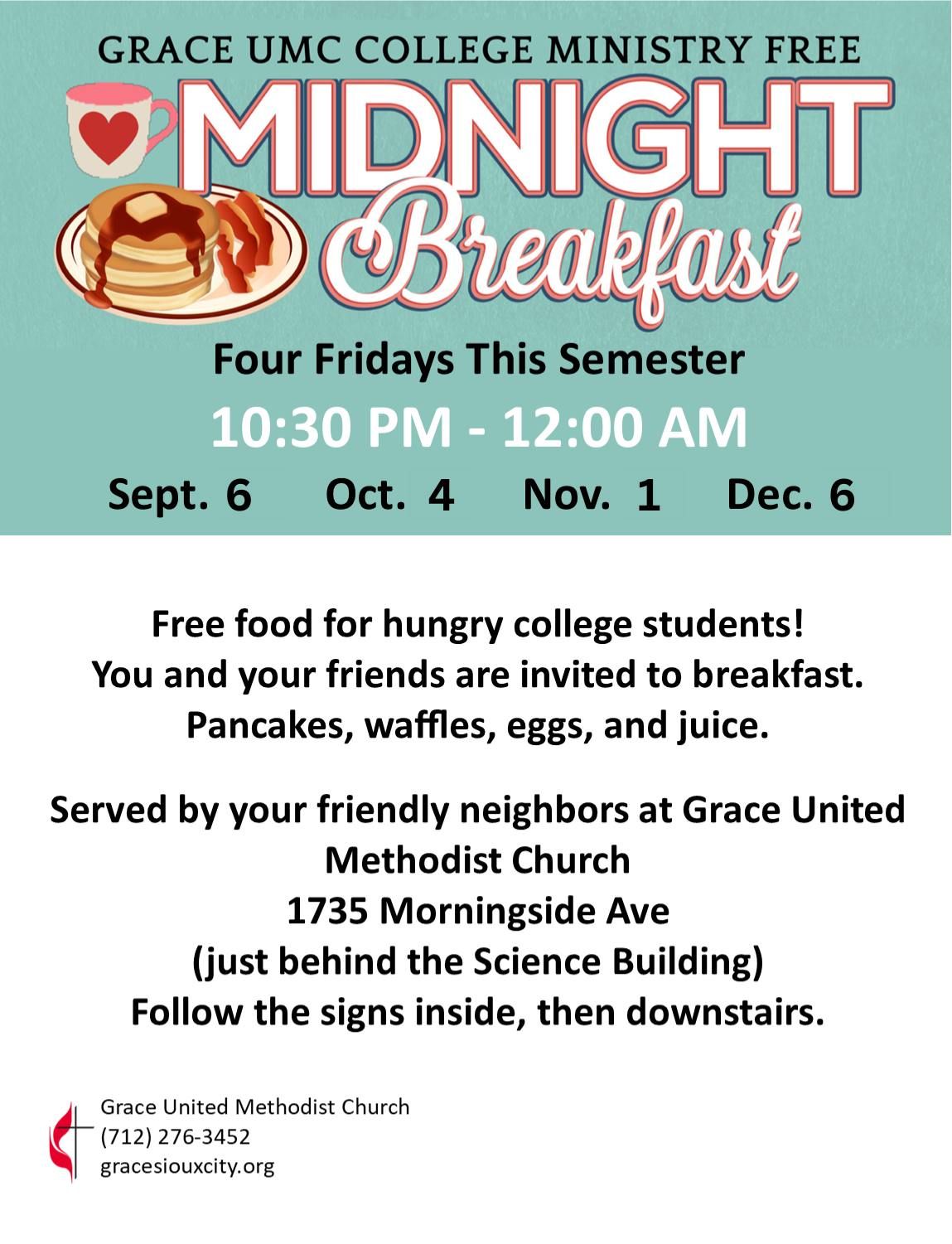 College Ministry-Free Midnight Breakfast