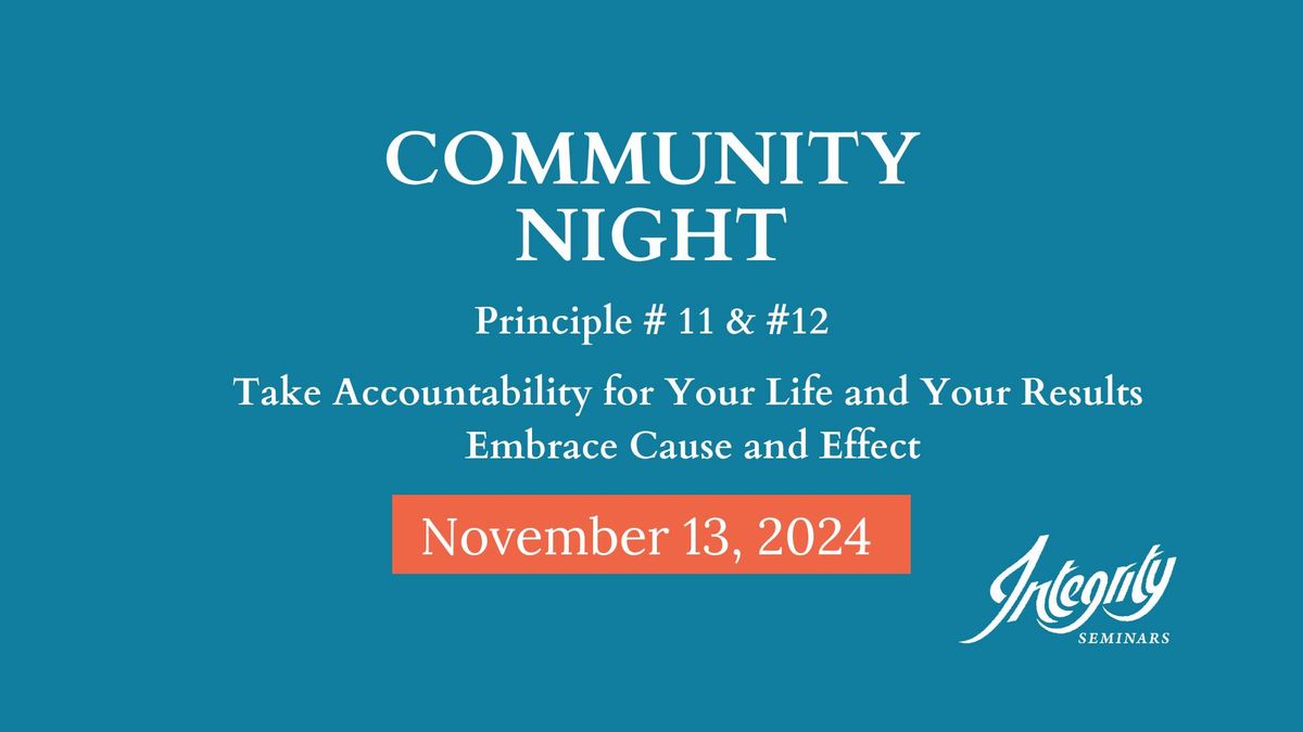 November Community Night - Principles 11 and 12