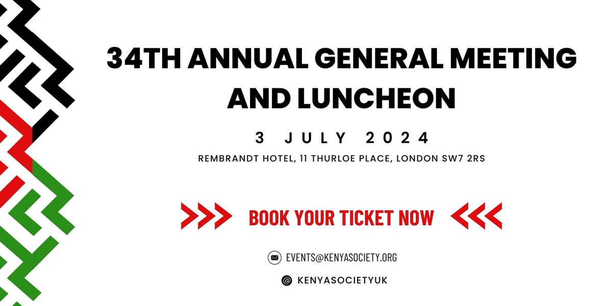 Kenya Society UK 34th Annual General Meeting and Lunch 2024
