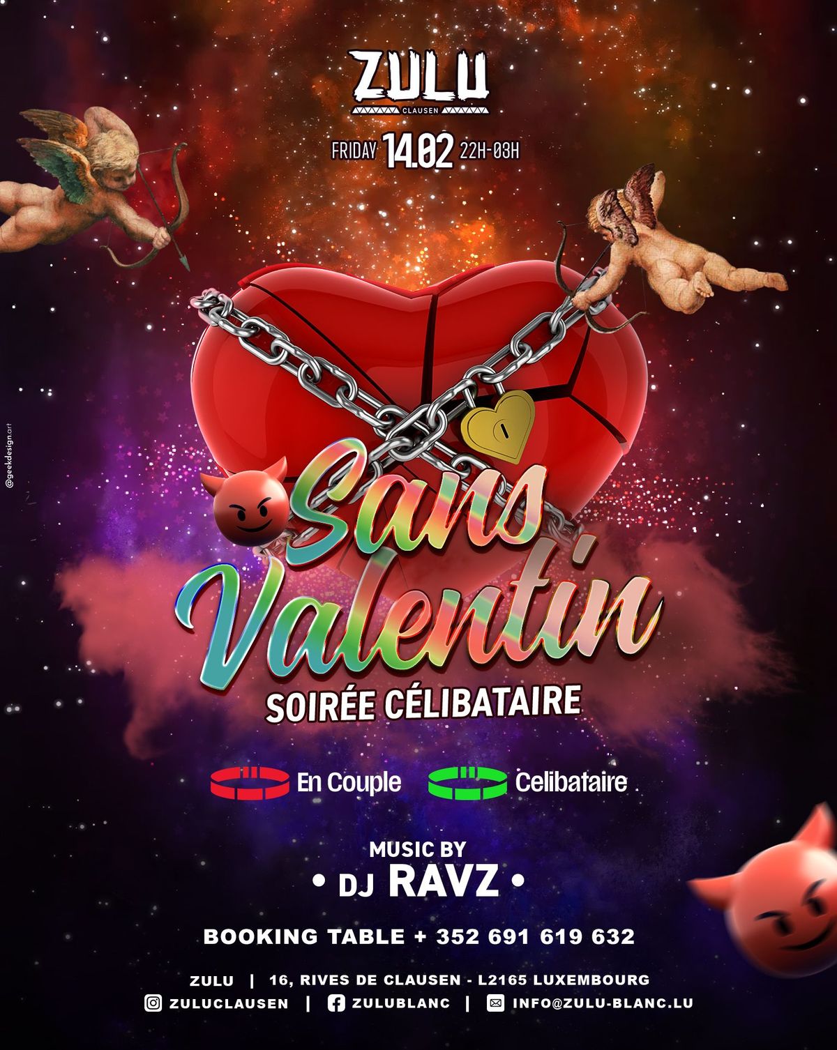 SANS VALENTIN SOIR\u00c9E C\u00c9LIBATAIRE \u25cf ZULU CLAUSEN \u25cf 14\/02\/2025