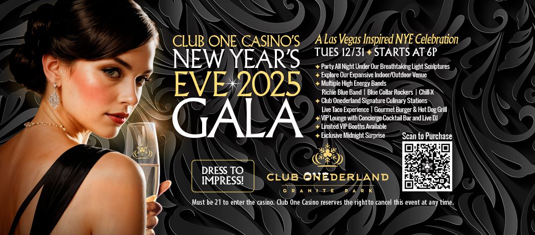 New Year's Eve Gala at Club One Casino ~ Fresno New Year's Party