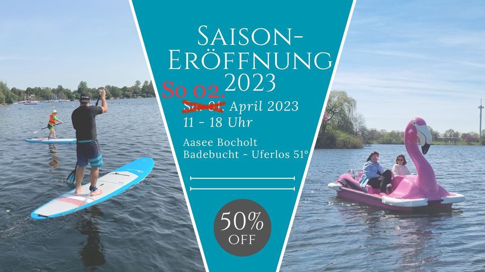 Saisoner\u00f6ffnung Tretbootverleih Aasee Bocholt - Uferlos 51\u00b0