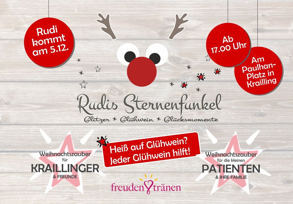 Rudis Sternenfunkel am 5. Dez. ab 17:00 Uhr am Paulhan-Platz in Krailling