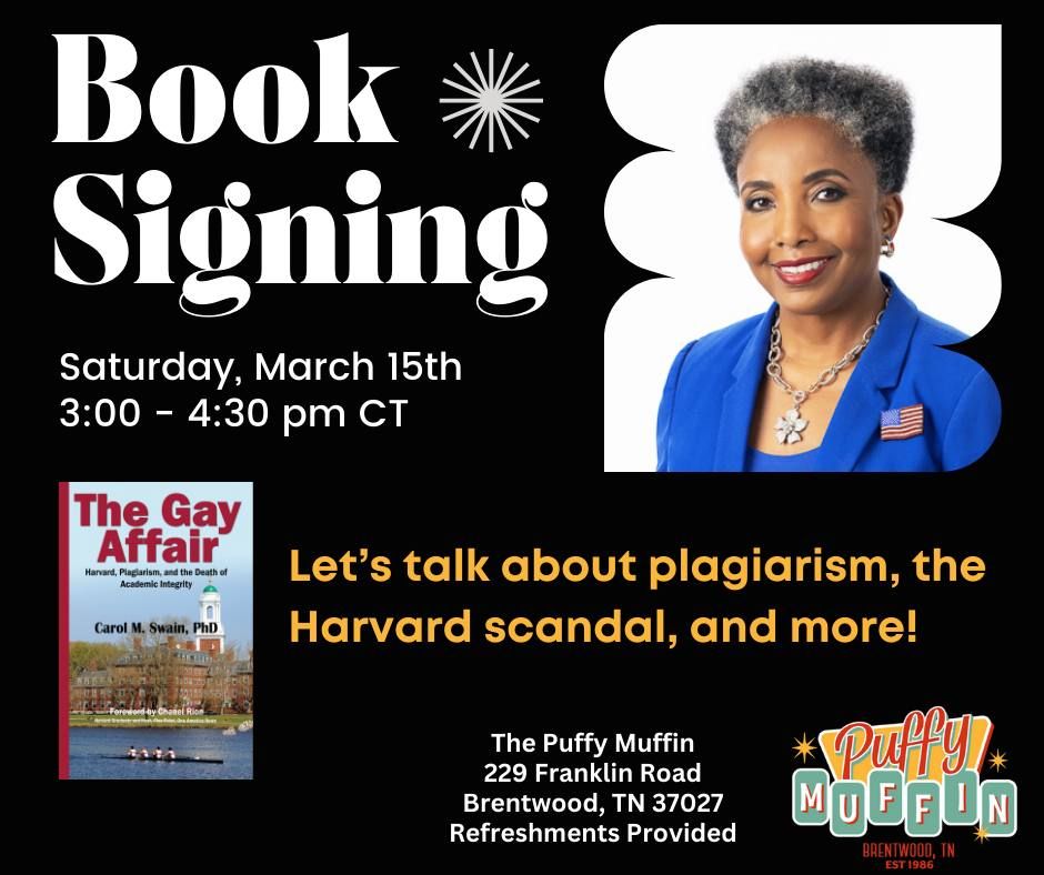 Book Signing - The Gay Affair by Dr. Carol Swain 