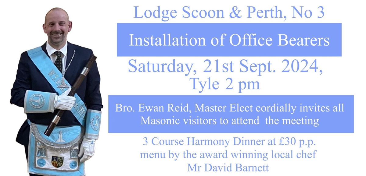 Installation of Office Bearers followed by installation dinner 