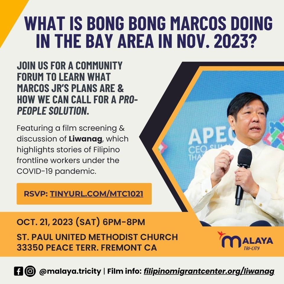 What is Bong Bong Marcos Doing in the Bay Area in Nov. 2023?