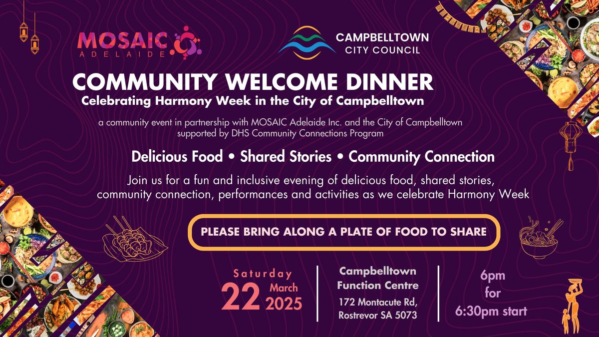 Community Welcome Dinner: Celebrating Harmony Week in the City of Campbelltown