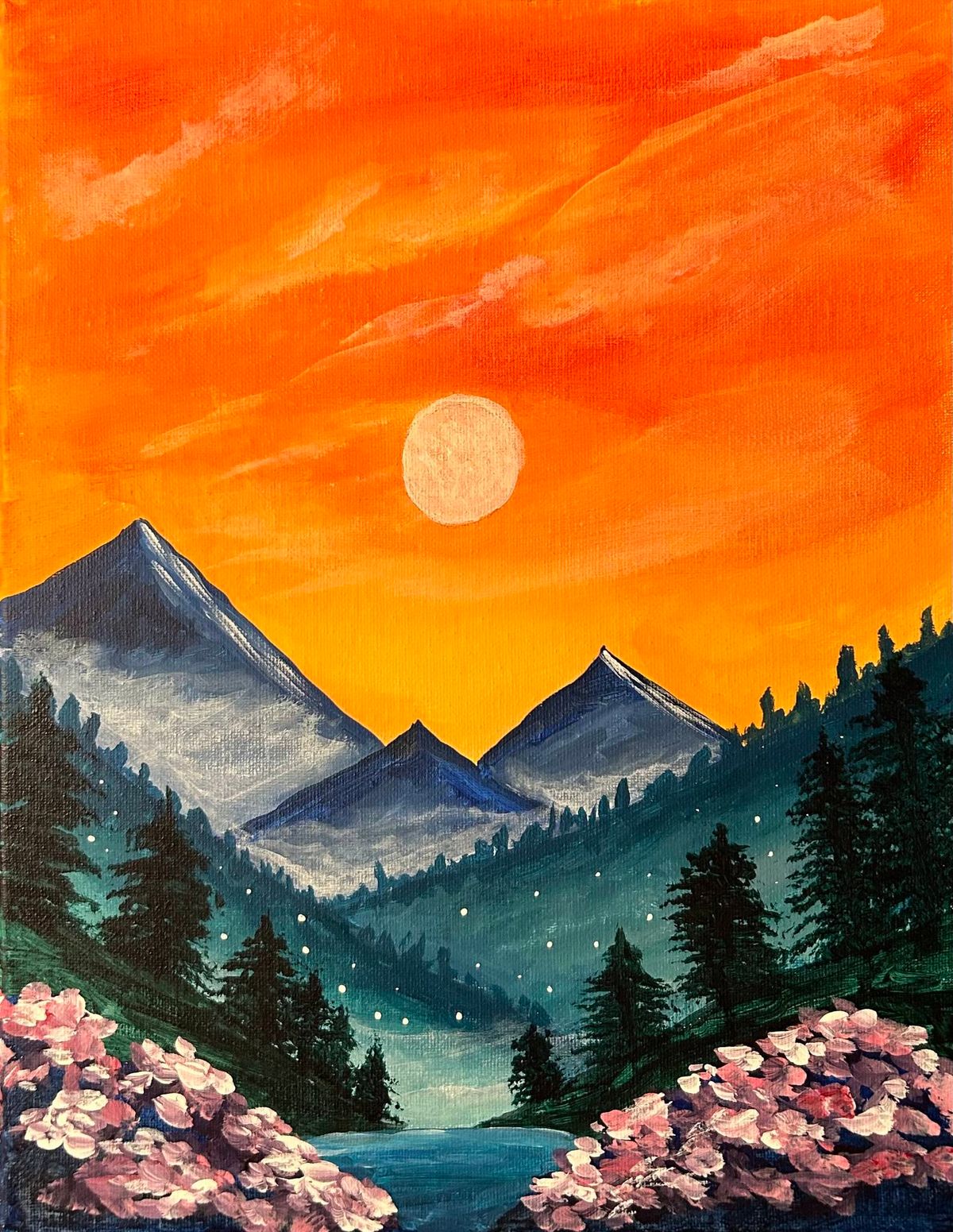 *18 SPOTS LEFT*Paint Blue Mountains at Lucky D\u2019s 6pm(21 & Over Only)