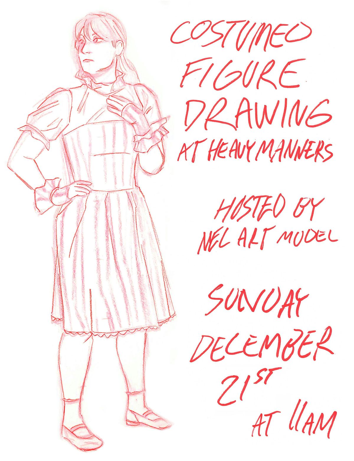 Costumed Figure Drawing at Heavy Manners Hosted by Nel Art Model (12\/21)