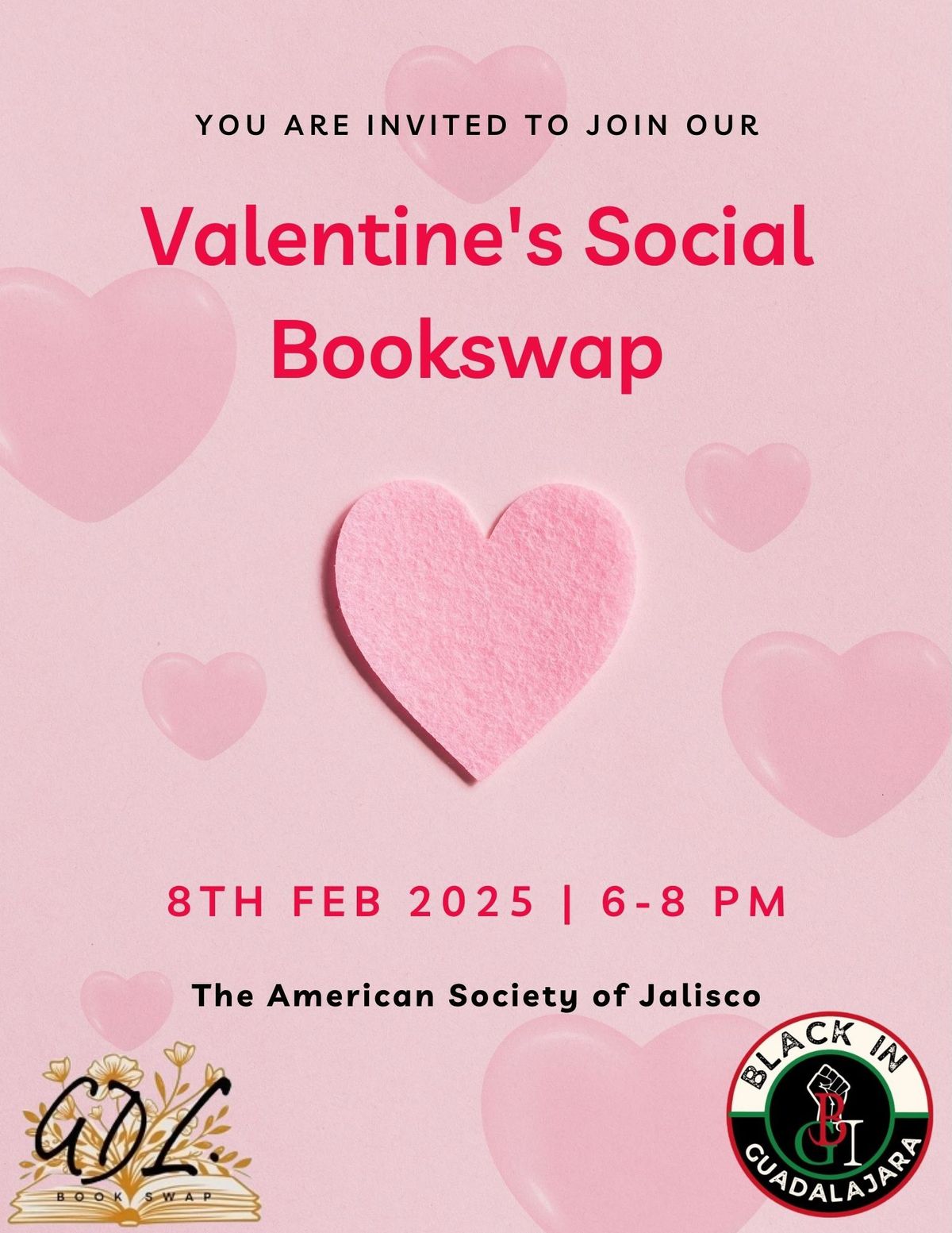 \ud83d\udcda\ud83d\udc95 Valentine\u2019s Social Book Swap with Black in Guadalajara & GDL Book Swap! \ud83d\udc95\ud83d\udcda