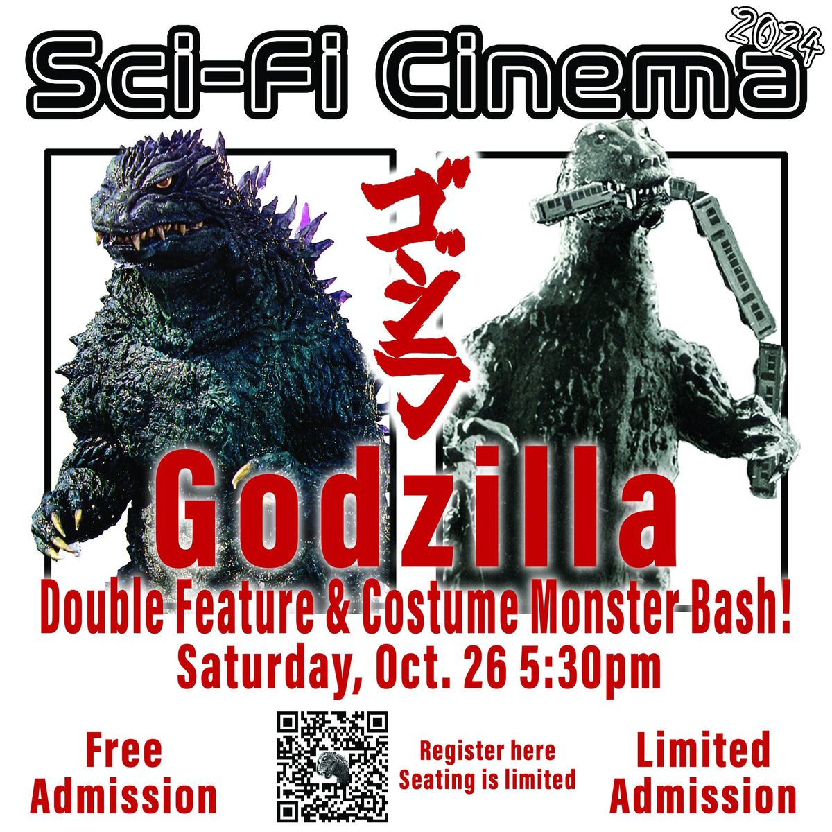 Sci-Fi Cinema" Godzilla - Double Feature! with Halloween candy giveaway and Monster City Smash