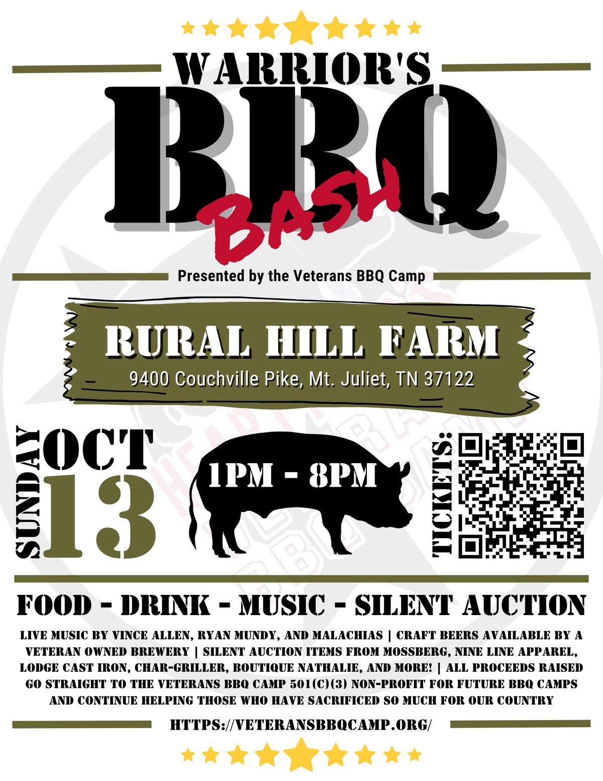 Warriors Bbq Bash @ Rural Hill Farm (Mount Juliet)