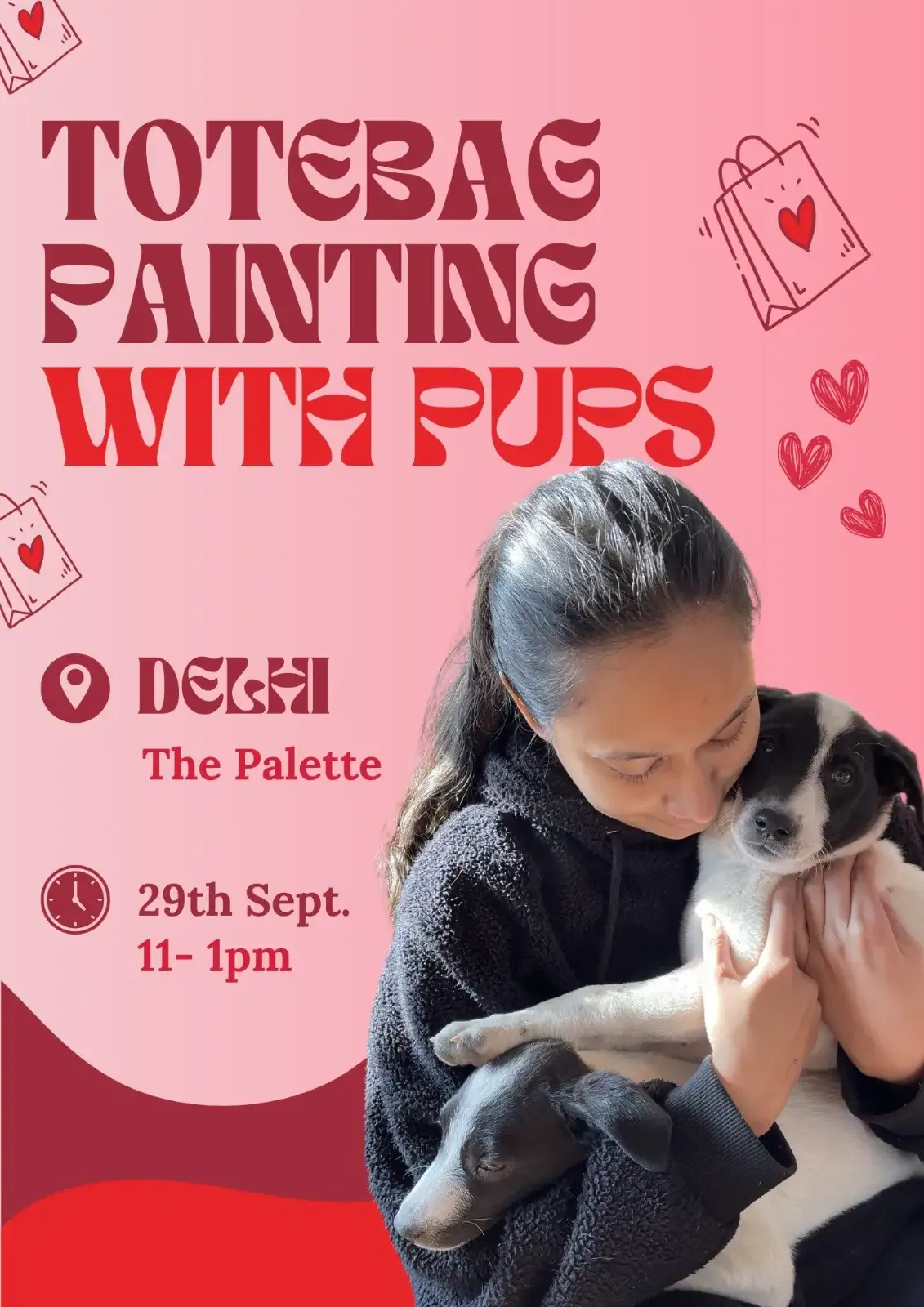 Tote Bag Paint with Puppies Experiences event Tickets Delhi NCR -