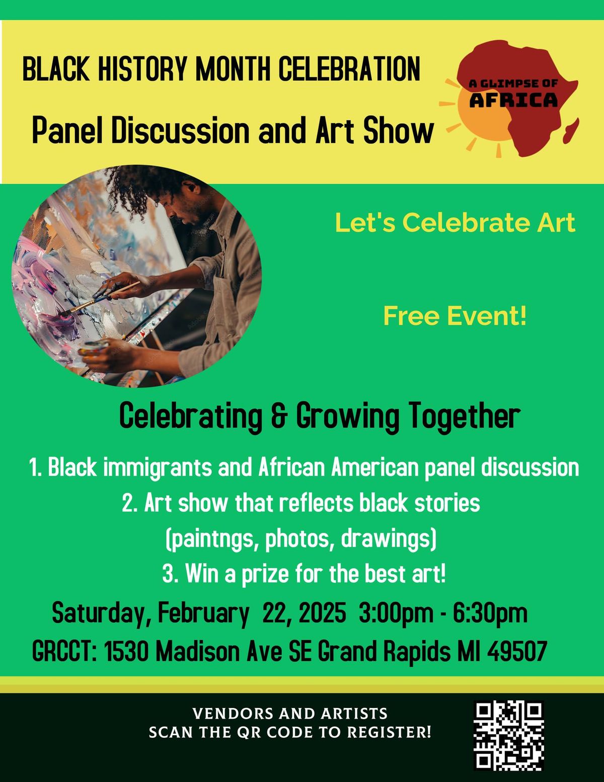 Black History month Celebration and Conversations: Panel Discussion and Art Show 