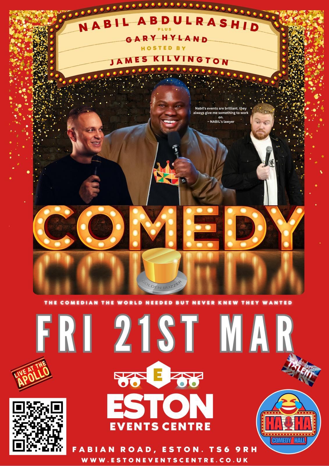 HaHa Comedy Hall presents Nabil Abdulrashid- hosted by James Kilvington