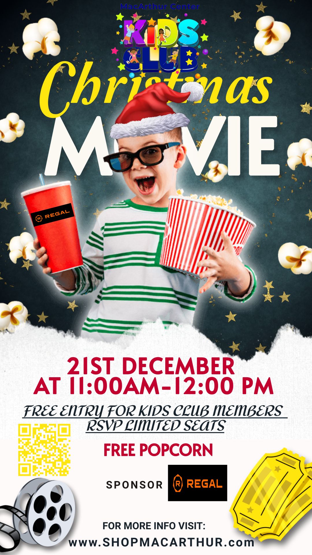  MacArthur Center Kids Club: Free Christmas Movie!