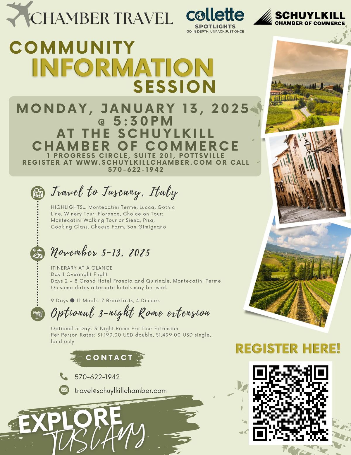 Explore Tuscany! Public Information Session