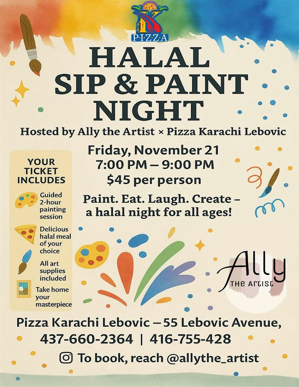 Sip and Paint (food included)