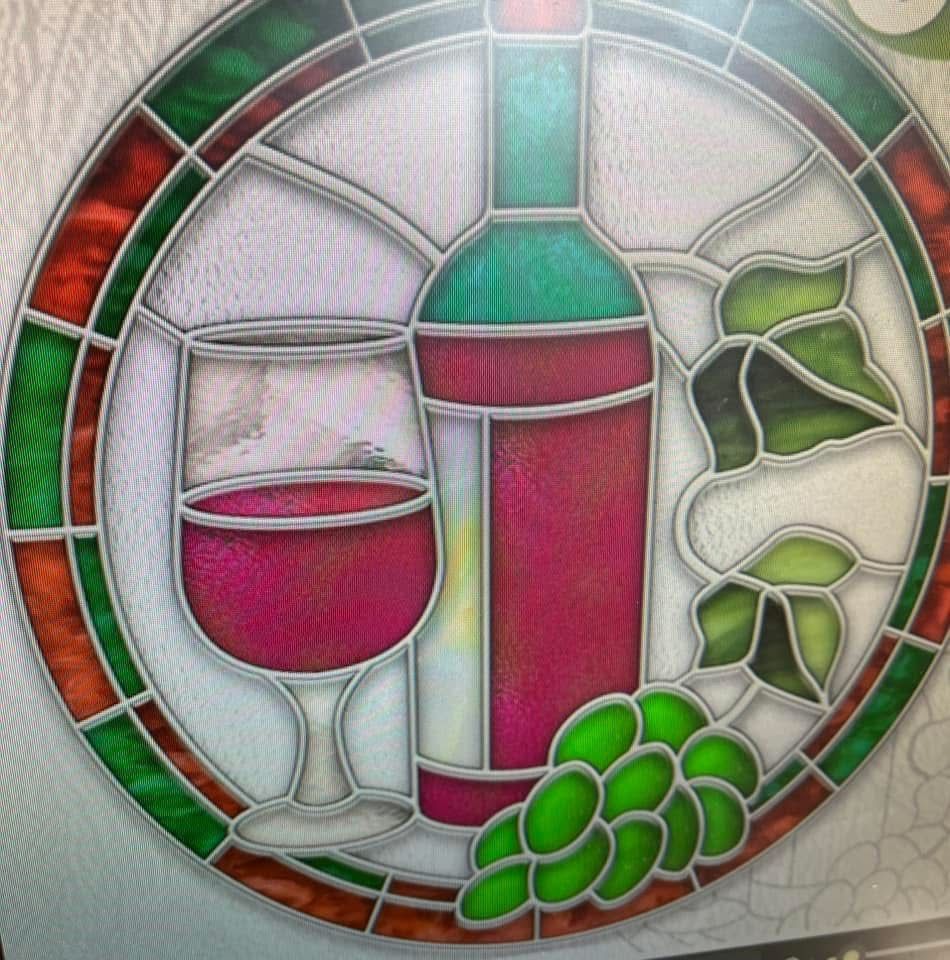 Resin Faux Stained Glass: Wine \ud83c\udf77 & Grapes \ud83c\udf47 