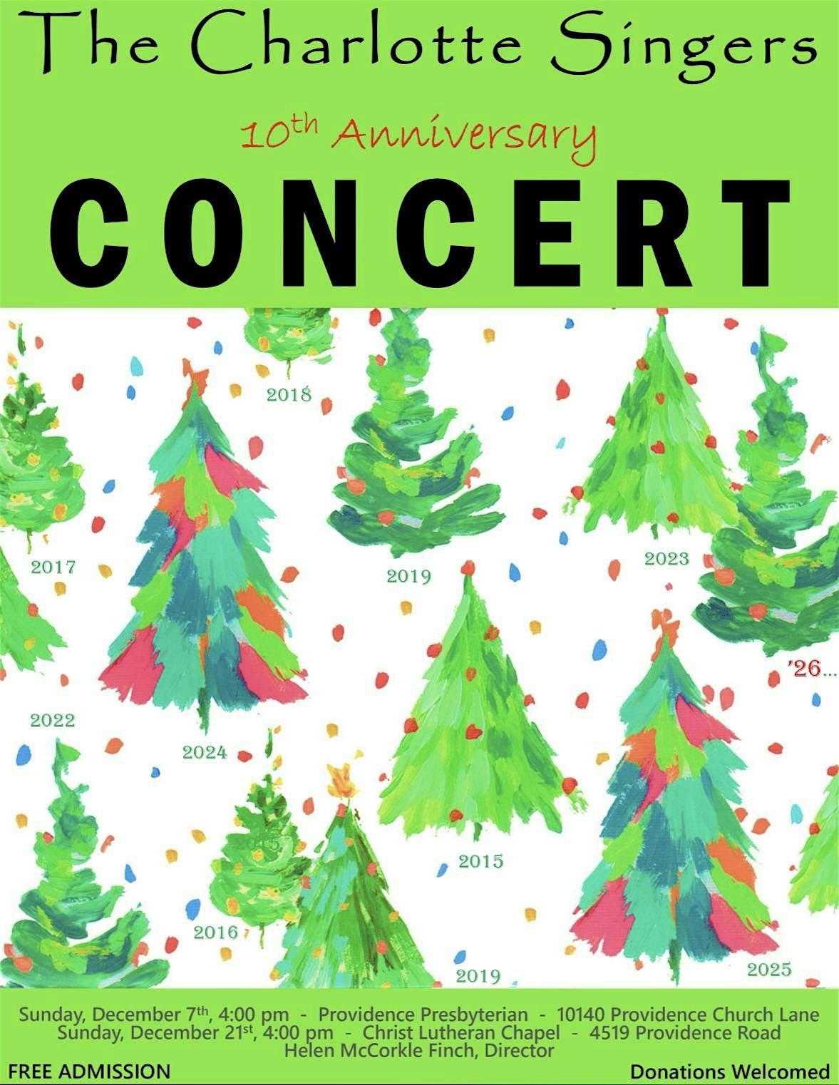 The Charlotte Singers 10th Anniversary Holiday Concerts!