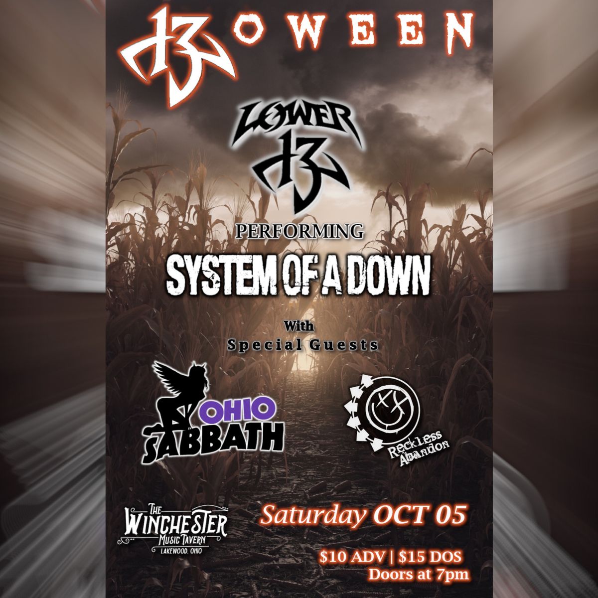 13Oween:LOWER 13 plays System of a Down\ud83c\udf83