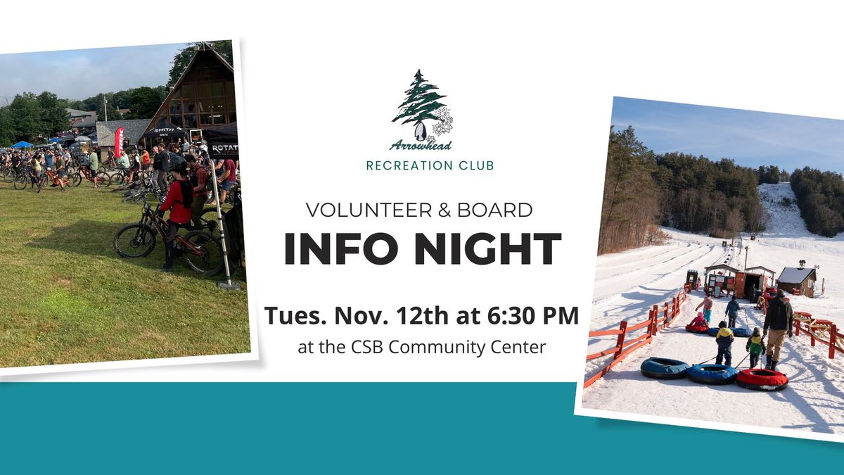 Public Meeting - Volunteer & Board Member Info Night