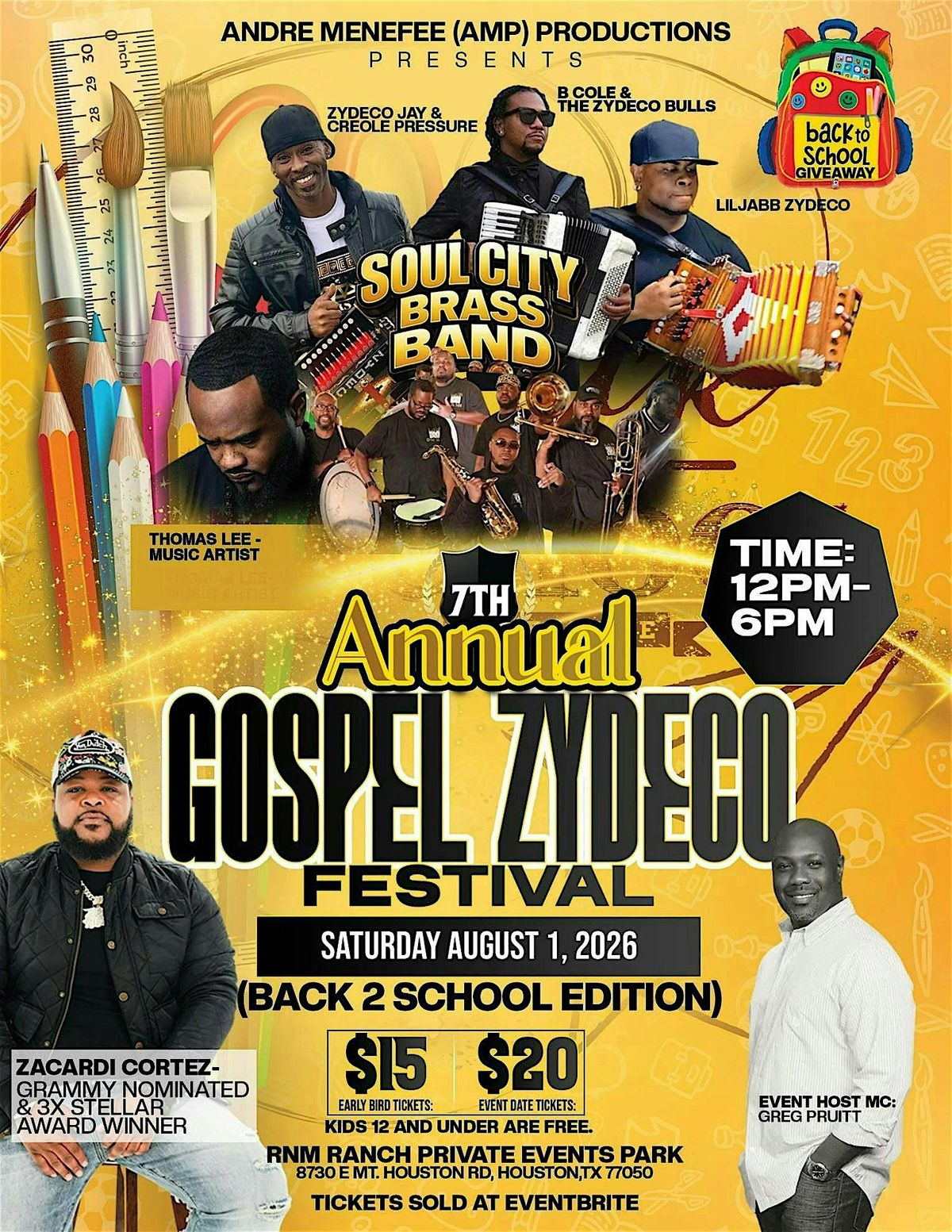 7th Annual Gospel Zydeco Festival (Back 2 School Edition)