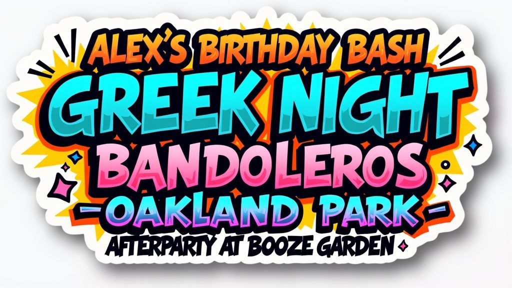 Alex's Birthday Bash & Greek Night \/\/ Bandoleros - Oakland Park \/\/ Booze Garden \/\/ Weds 11-27