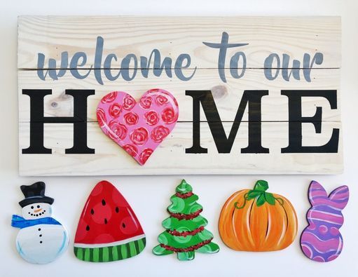 WELCOME HOME INTERCHANGEABLE SEASONAL WOOD PALLET FUNDRAISER FOR GOLDEN RETRIEVER RESCUE