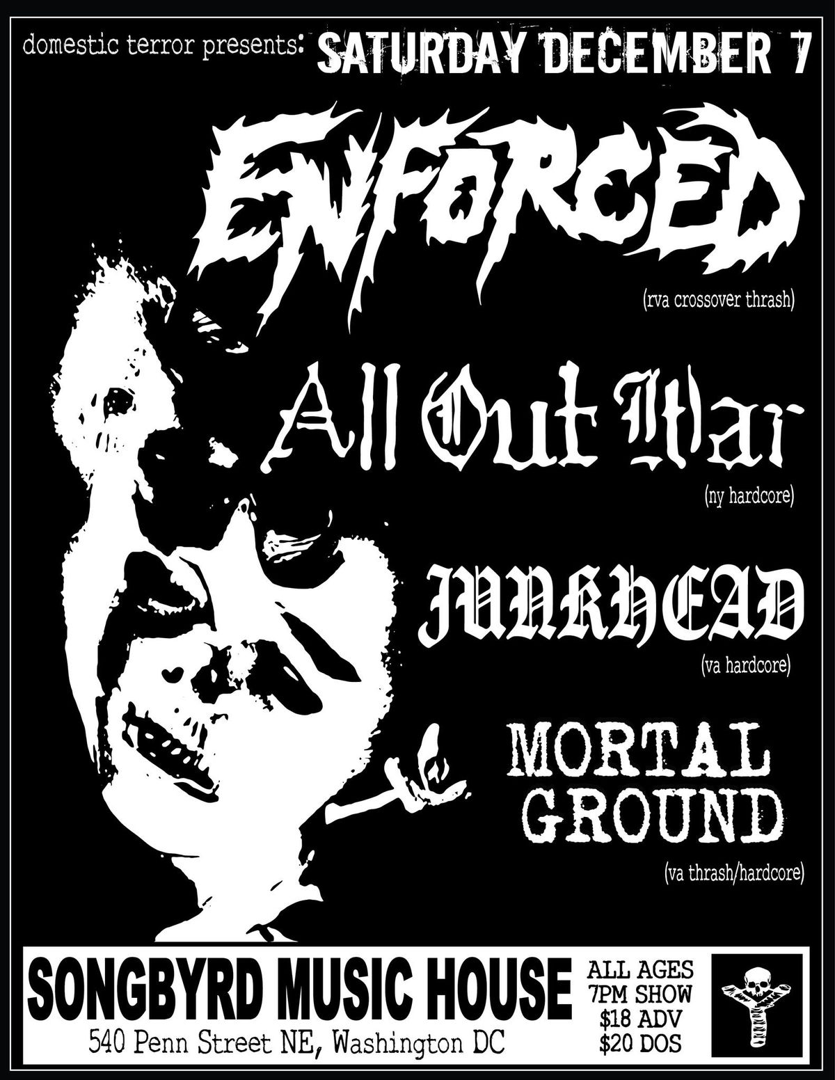 Enforced & All Out War at Songbyrd DC