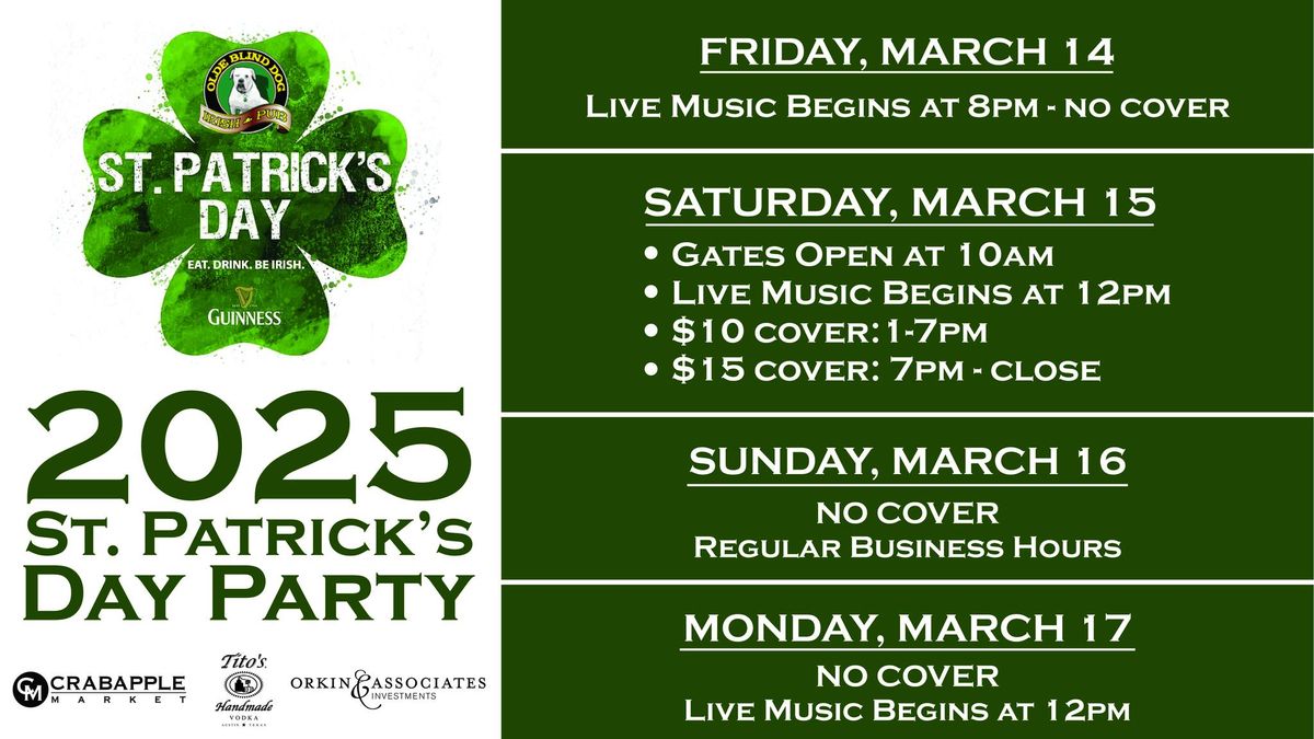 St. Patrick's Day Celebration at Olde Blind Dog Irish Pub 