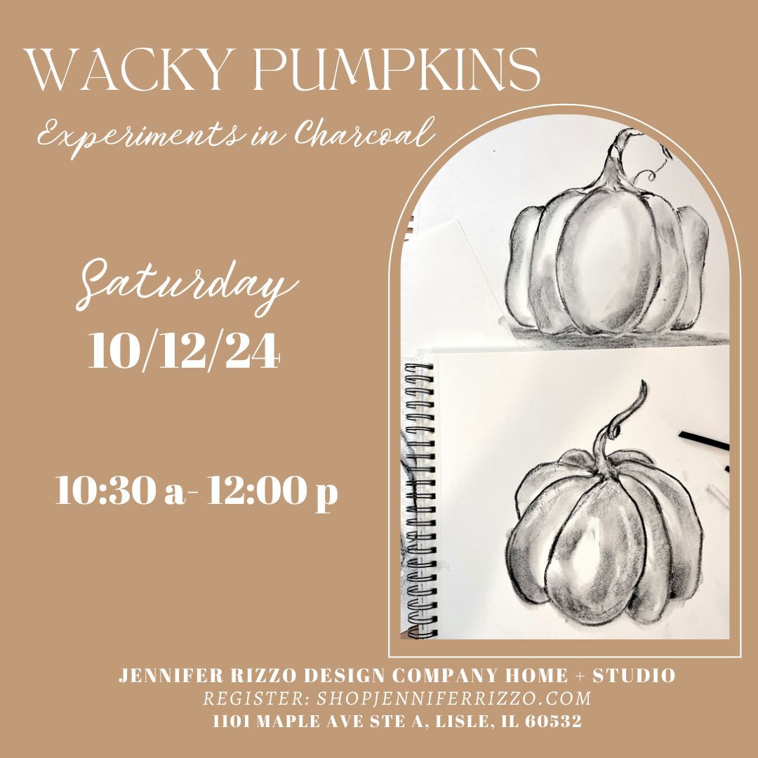 Wacky Pumpkins: A Study in Beginner's Charocal Drawing Art Workshop Saturday October 12th 10:30am-12