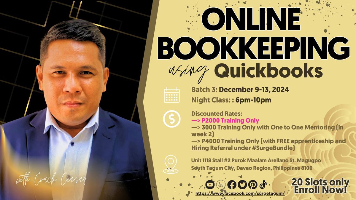 Masterclass Online Bookkeeping using QuickBooks (MOBQB)