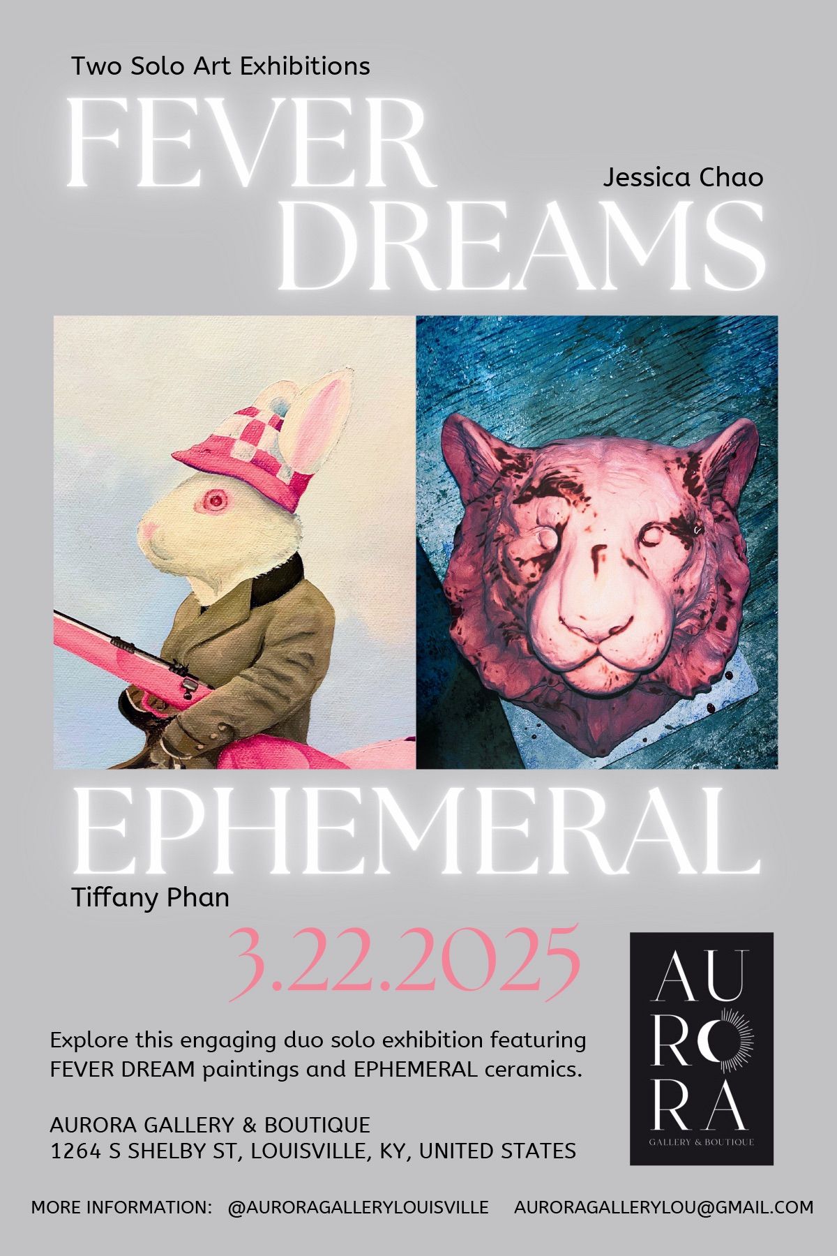 \u201cFever Dreams\u201d solo art show by Jessica Chao, and \u201cEphemeral\u201d solo art show by Tiffany Phan Openings