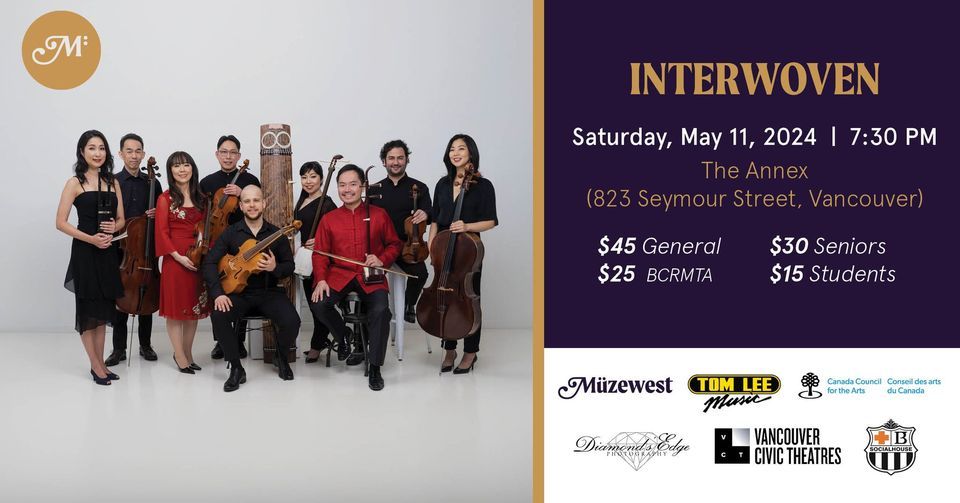 Muzewest Concerts presents INTERWOVEN Music Ensemble