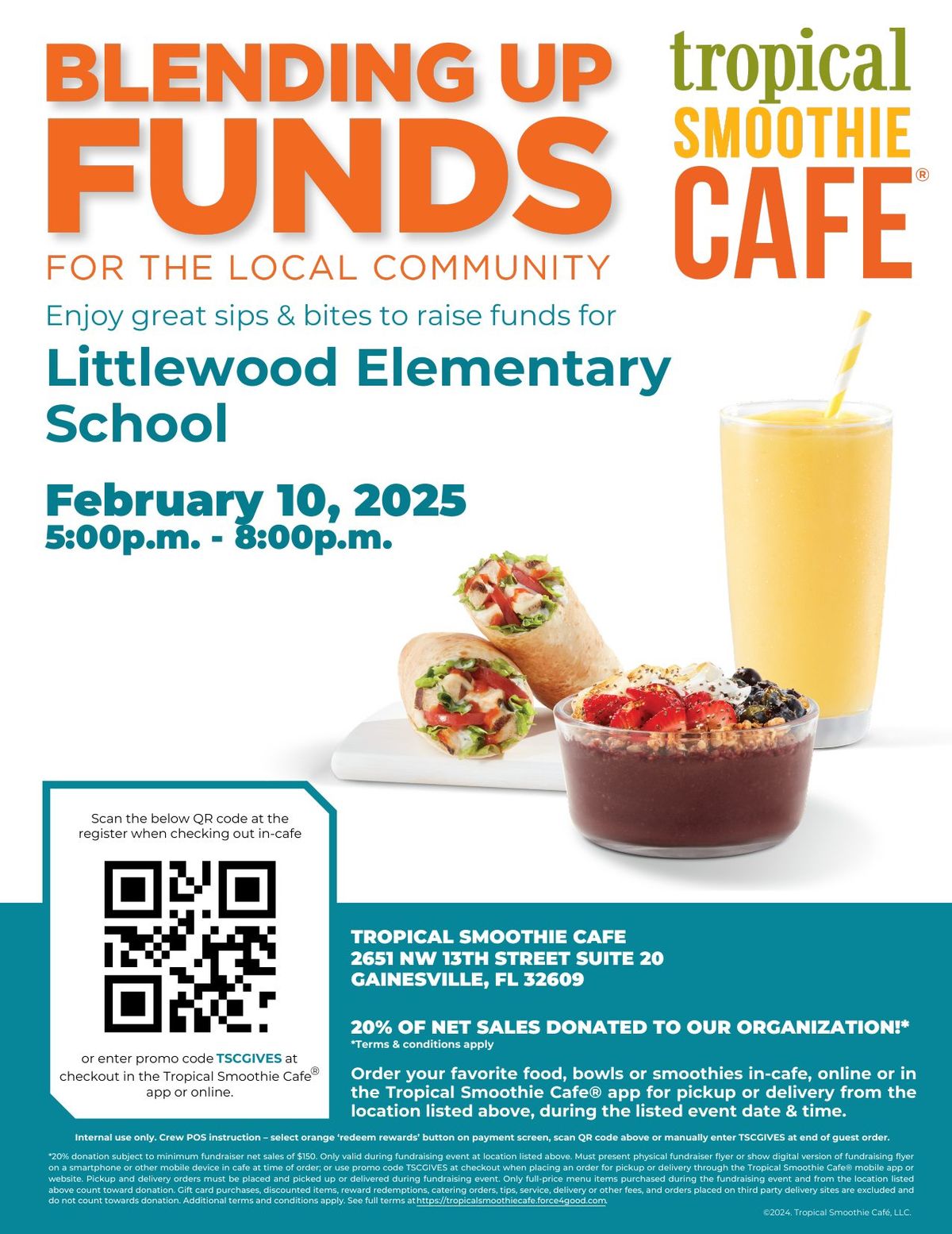 Tropical Smoothie Cafe Spirit Night