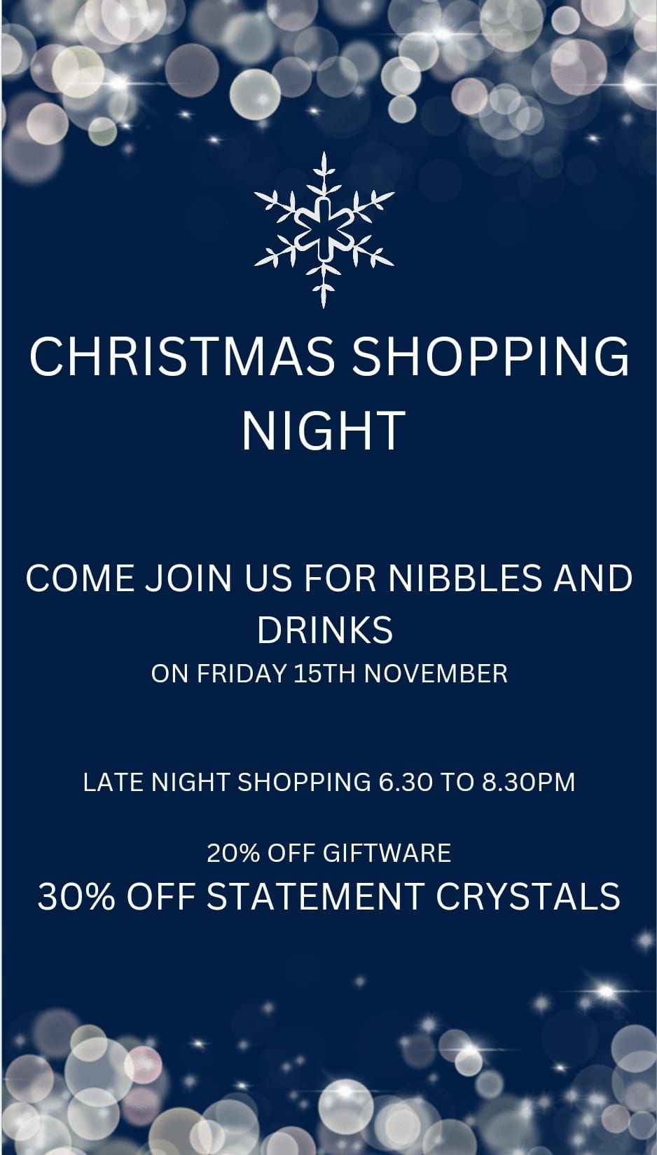 CHRISTMAS SHOPPING NIGHT 