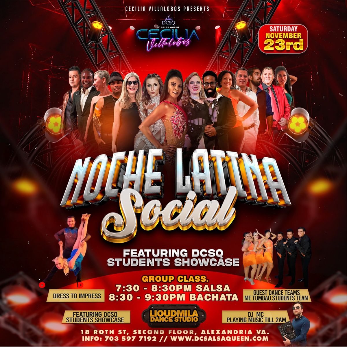 Noche Latina Social featuring Annual DCSalsaQueen Student Showcase