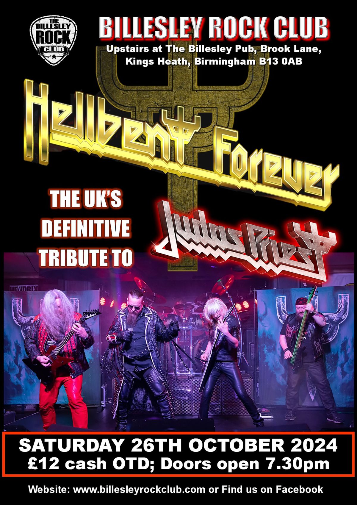 Hellbent Forever - the UK's definitive tribute to Judas Priest - back at Billesley Rock Club \u00a312 OTD