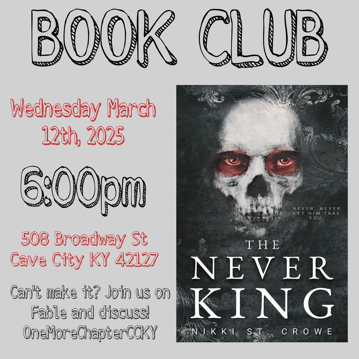 March Book Club Meet Up