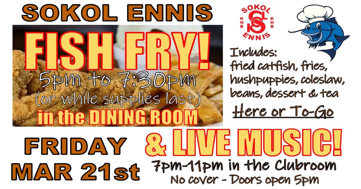 Fish Fry Fundraiser March 21st