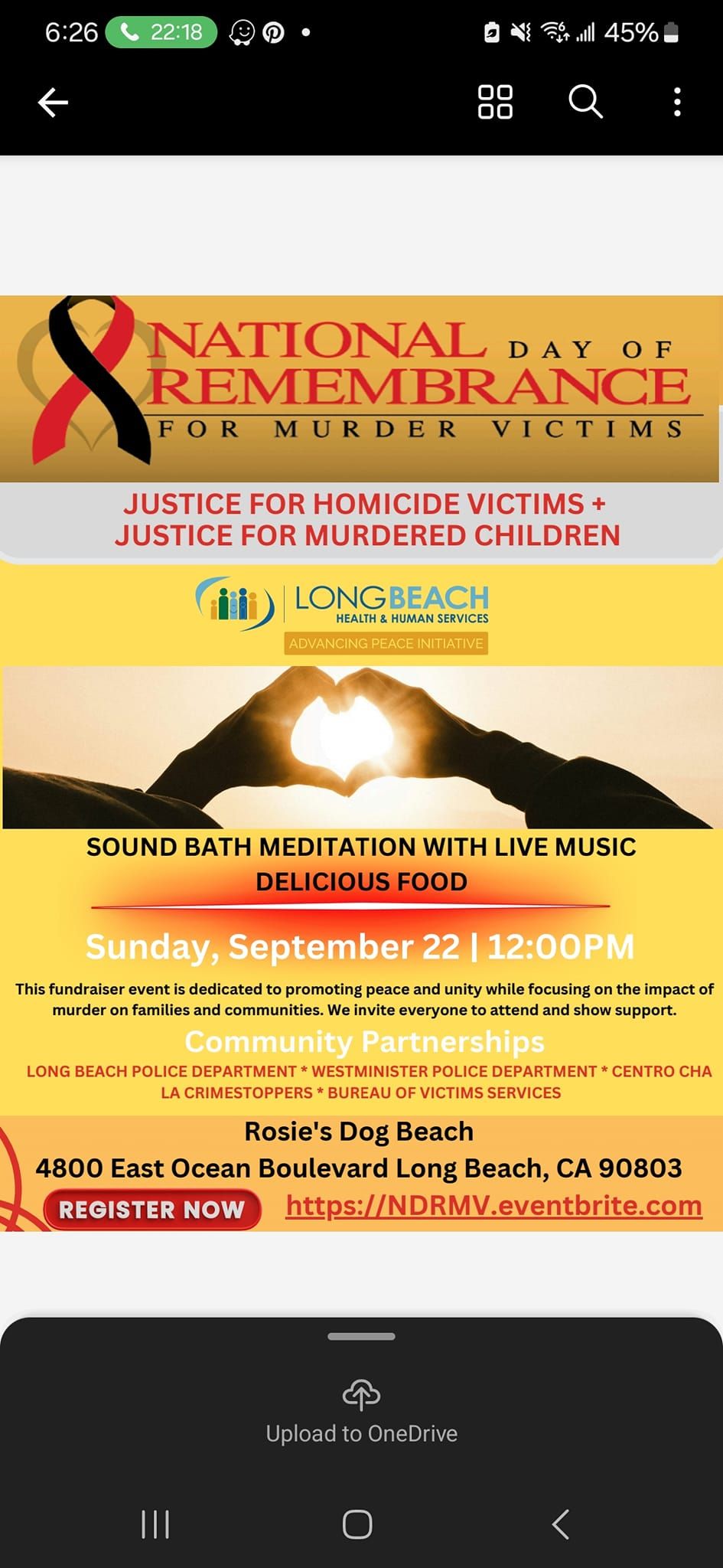 National Day of Remembrance for Murder Victims | Music + Wellness Day  