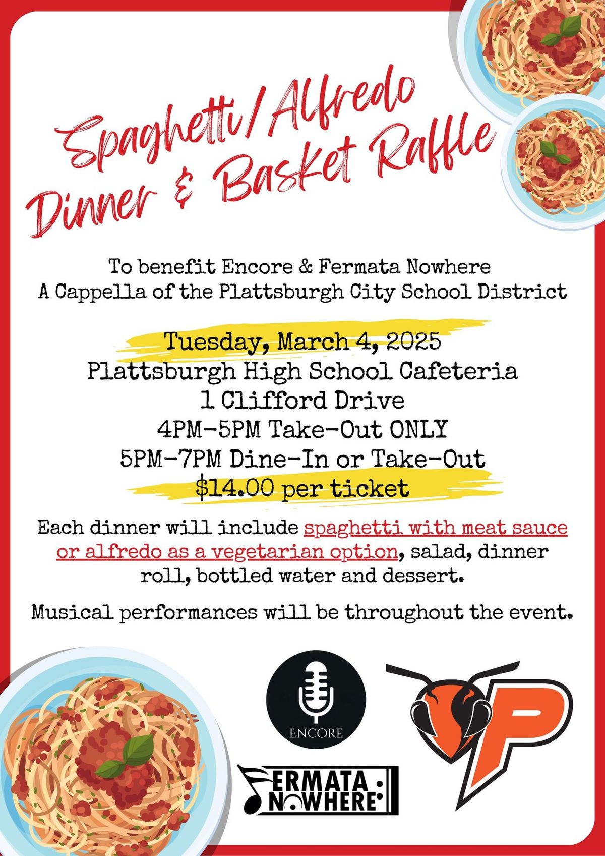 Spaghetti\/Alfredo Dinner & Basket Raffle