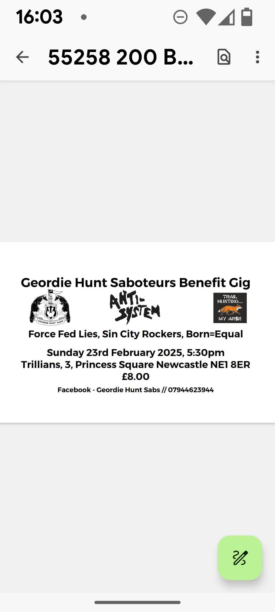 Geordie Hunt Saboteurs 