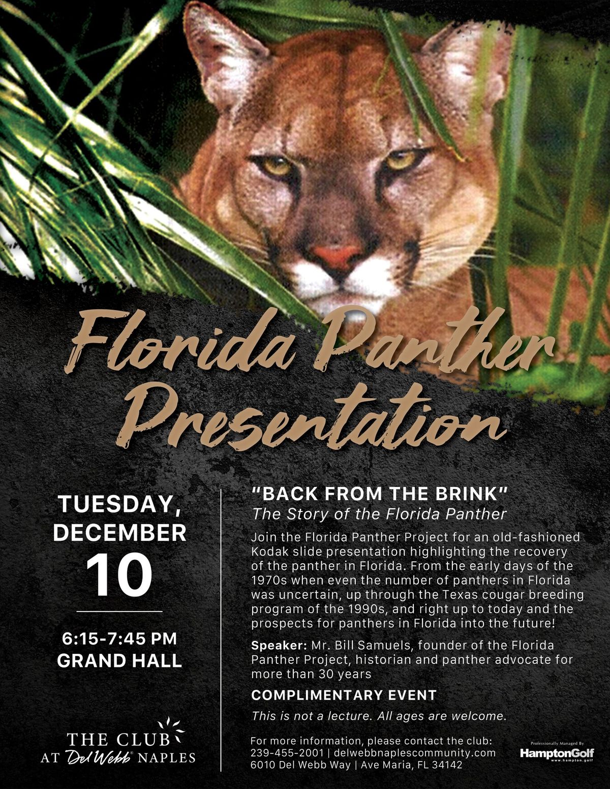 Florida Panther Presentation (Resident Event)