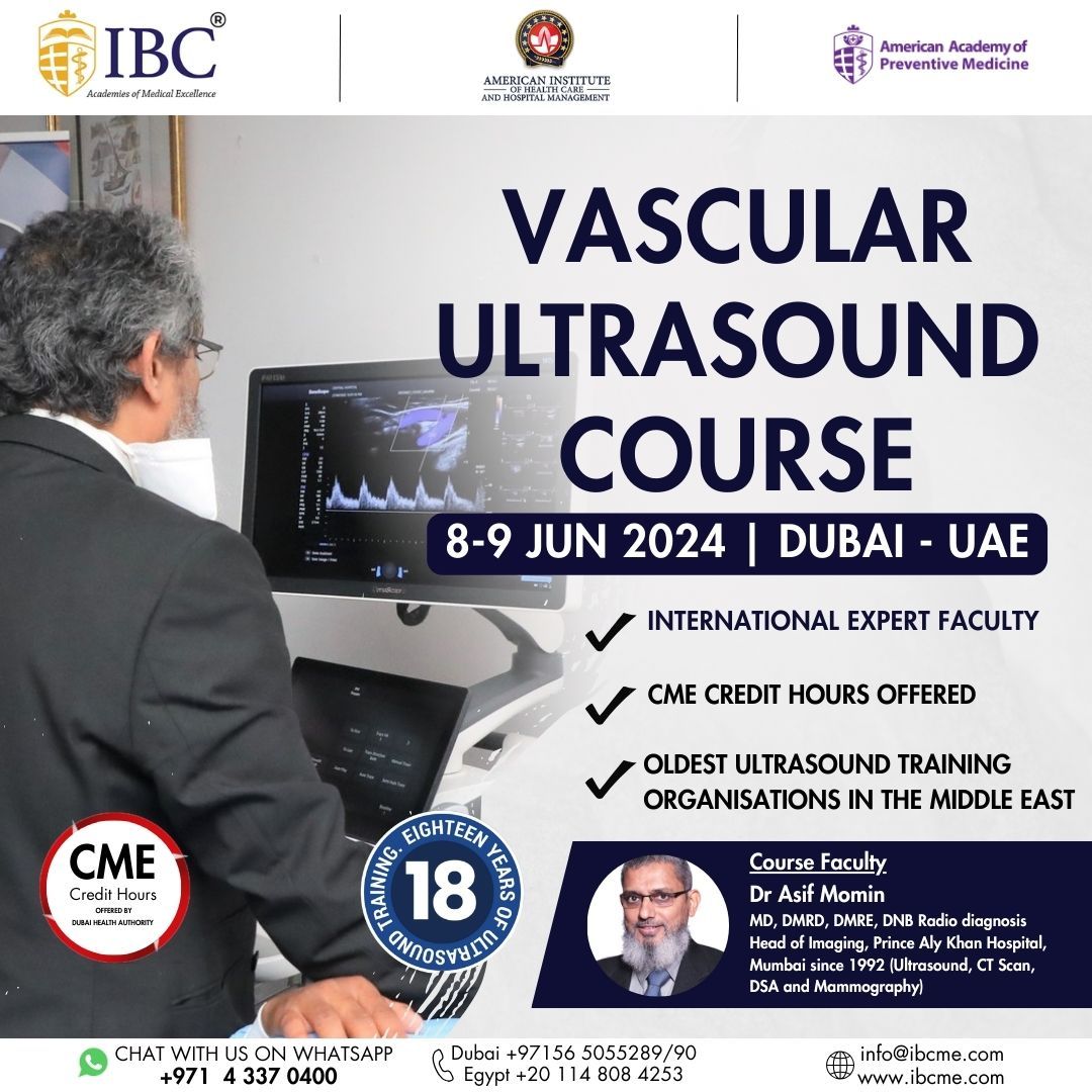 Vascular Ultrasound Course 8-9 Jun 2024 | Dubai - UAE