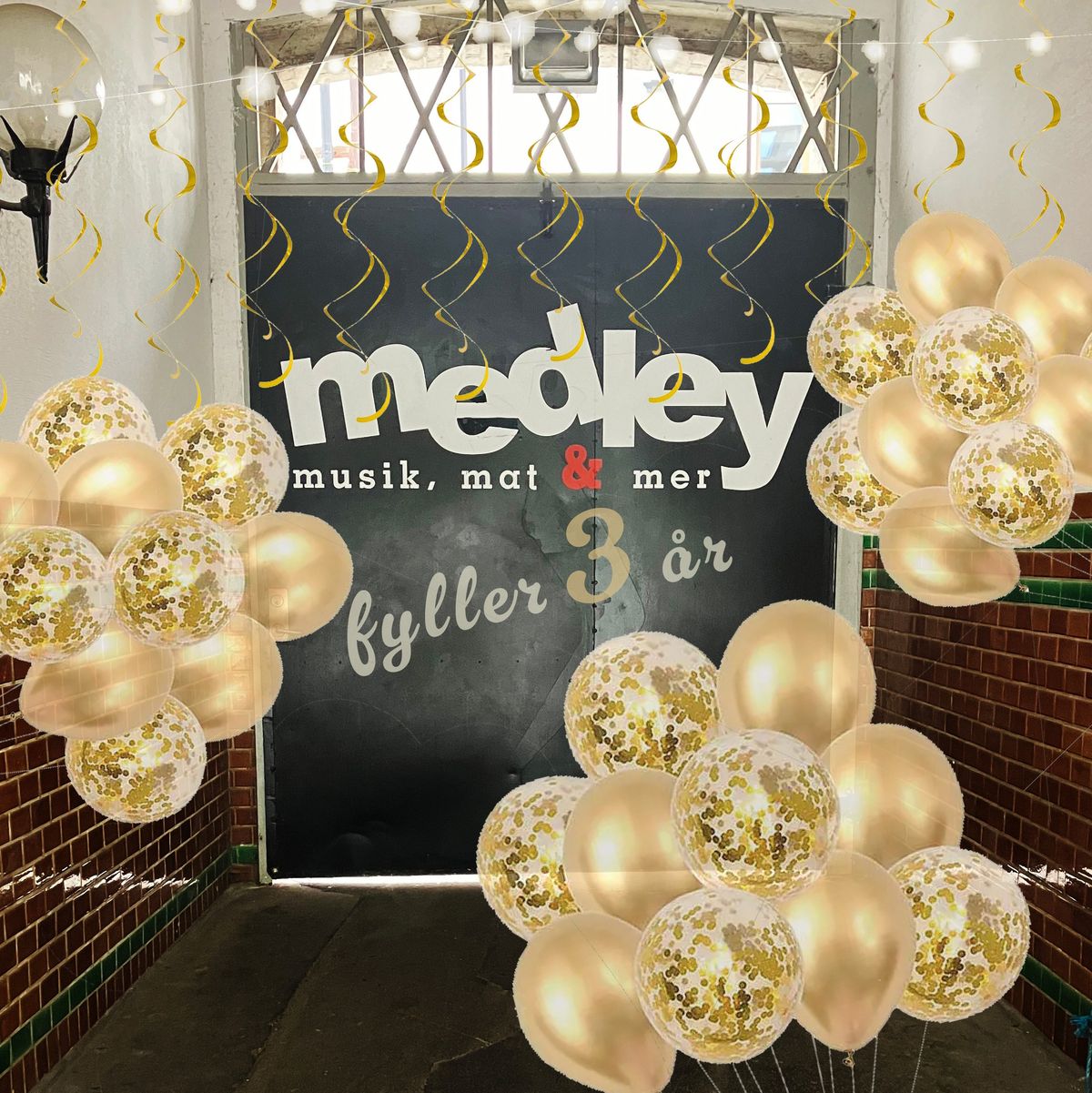 Fri entr\u00e9: medley fyller 3 \u00e5r!