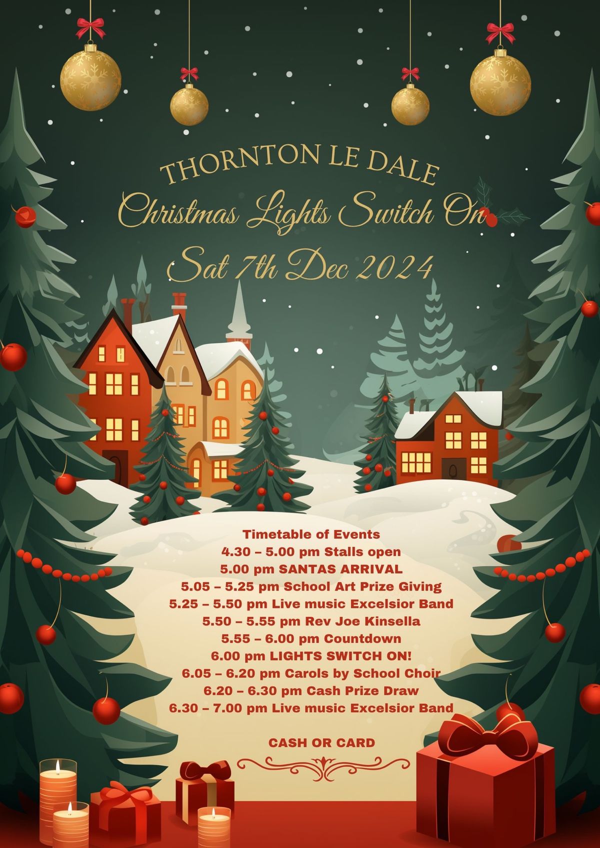 Thornton le Dale Christmas lights switch on