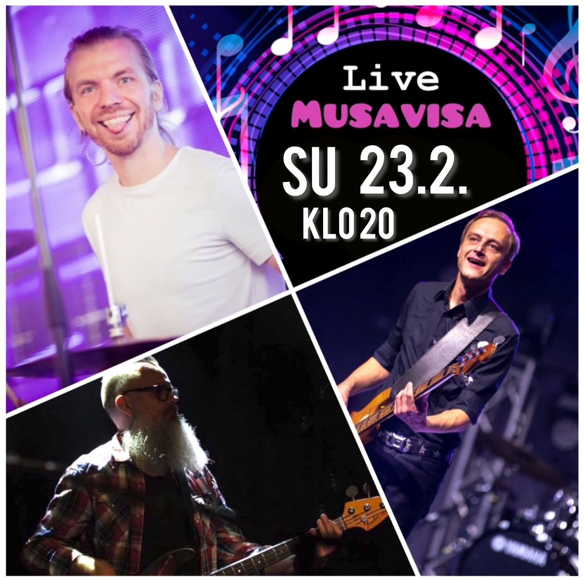 LiveMusaVisa: Sepp\u00e4l\u00e4,Mynttinen,Roslakka.