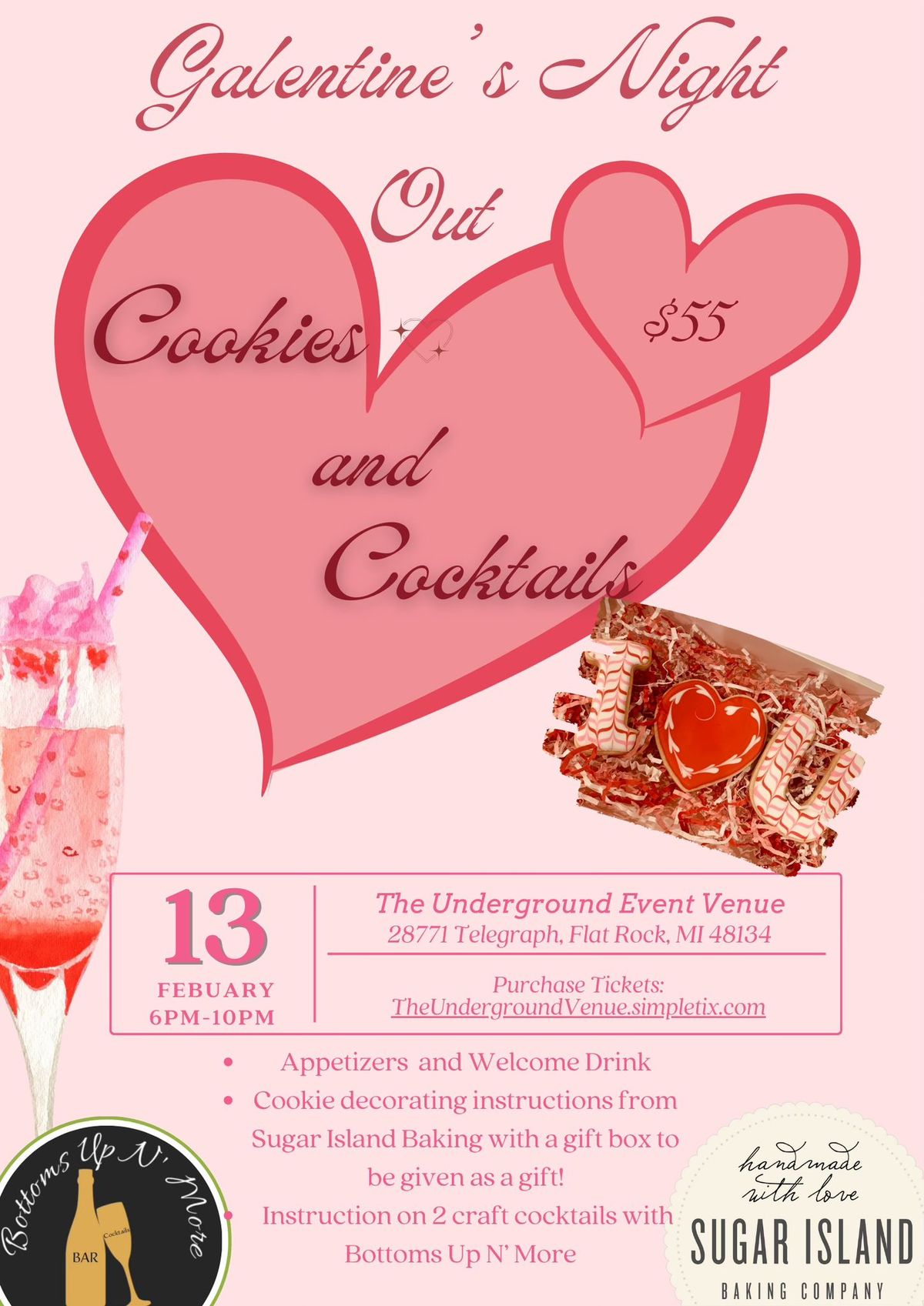 Galentine's Night Out-Cookies and Cocktails